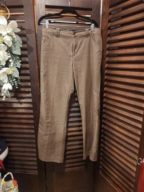 Tailor B. Moss Women's Brown Khaki Straight-Leg Trousers